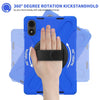 For Xiaomi Redmi Pad Pro 12.1 Rotatable Holder Silicone Hybrid PC Tablet Case with Shoulder Strap(Blue)