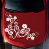 D-908 Summer Flower Totem PVC Car Hood Sticker(White)