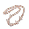 HPS0008 Box Buckle Butterfly Hip Hop Cuban Necklace, Size: 8 Inches (Rose Gold)
