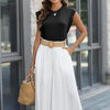 Women Summer Loose Top Basic T-Shirt Round Neck Casual Tank, Size: XXL(Black)