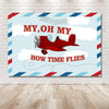 150x100cm Cartoon Small Aircraft Children Birthday Background Cloth