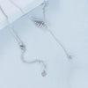 S925 Sterling Silver Platinum-plated Wing Feather Clavicle Necklace(BSN395)