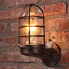 Retro Industrial Cage Wall Lamp Attic Interior Lighting Iron Copper Wall Lamp without Bulb(Black)