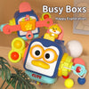Infant Busy Ball Baby Hand Grip Ball Puzzle Sensory Hexahedron Toys(Penguin)