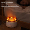 V21A 560ml Volcano Flame Remote Control Aromatherapy Air Humidifier Essential Oil Diffuser UK Plug(White)