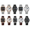 BINBOND B3591 30m Waterproof Luminous Calendar Men Watch, Color: Brown Leather-White-White
