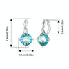 S925 Sterling Silver Platinum-plated Blue-green Glass Diamond Earrings(BSE1047)