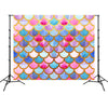 2.1m x 1.5m Mermaid Scales 3D Childrens Birthday Party Photo Photography Background Cloth