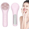 Sonic Waterproof Facial Cleansing Brush Rechargeable Hot Compress Face Scrubber Cleanser(Purple)