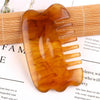 Resin Scraping Sheet Massage Facial Tendon Stick Beauty Salon Shave Board Acupuncture Pen, Color Classification: Amber Meridiary Comb