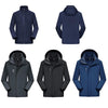 Men Outdoor Waterproof Jacket With Detachable Inner Warm Fleece for Camping Travel, Size: XXXXXXXL(Sapphire)