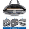 OUMANTU 030 Portable 15 inch Laptop Bag Leather Handbag Business Briefcase(Dark Gray)