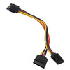 0.2m 15P to Dual 15P One to Two SATA Hard Drive Power Conversion Cable