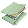 For iPad Mini 5 / Mini 4 3-folding Horizontal Flip PU Leather + Shockproof TPU Case with Holder & Pen Slot(Matcha Green)