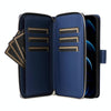 For iPhone 12 Pro Max Nine-card Slots Zipper Wallet Bag Leather Phone Case(Blue)