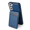 For Samsung Galaxy S22+ 5G Skin Feel Detachable Card Bag Magsafe Phone Case(Blue)