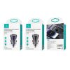 USAMS US-CC175 C35 45W Aluminum Alloy Transparent Dual USB Port Mini Car Charger (Purple)