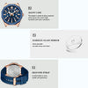 Curren 8437 Casual Men Silicone Strap Quartz Watch with Calendar, Color: Rose Blue Blue
