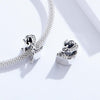 S925 Sterling Silver Relief Number Series 0-9 Beads DIY Bracelet Necklace Accessories, Style:2