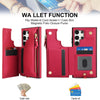 For Samsung Galaxy S24 Ultra 5G Double Flap Zipper RFID Leather Phone Case with Short Lanyard(Red)