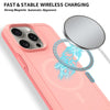 For iPhone 14 Pro Shockproof MagSafe Armor PC Hybrid TPU Phone Case(Light Pink+Coral Red)