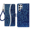 For Samsung Galaxy S25 Ultra 5G Glitter Powder Filp Leather Phone Case(Blue)
