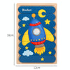 QBT01 Children Double-Sided Wooden Puzzle Bar Puzzle Toy(Crow + Bee)