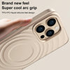 For iPhone 15 Pro Wave Texture Liquid Silicone Titanium MagSafe Phone Case(White)