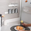 Household Glass Cup Holder Inverted Cup Hanger Bar Free Hole Wall Mounted Drainage Mug Shelf, Color: 4 Position (Black)