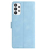 For Samsung Galaxy A23 5G Skin Feel Embossed Feather Leather Phone Case(Light Blue)