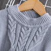 Winter Girls Knit Long Sleeve Sweater Organza Dress Evening Dress, Size:100cm(Red)