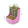 Rabbit Guinea Pig Food Bowl & Hay Rack - Pink