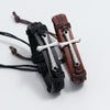 Personalized Hand-Woven Leather Bracelet Simple Pull-Out Adjustable Vintage Wristbands(Brown)