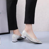 Women Shoes Hollow Rhinestone Pumps, Size:41(Beige White)