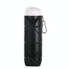 600ml Food Class Silicone Folding Outdoor Water Cup Portable Cycling Water Bottle(Black)