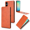 For Samsung Galaxy A06 Magnetic Vertical Flip Leather Phone Case(Brown)