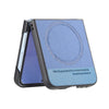 For Samsung Galaxy Z Flip4 Twill Fabric Leather Skin Magnetic Back Phone Case(Blue)