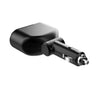 2 Cigarette Lighters + 2 USB Ports Multi-function Car Charger with Digital Display(Black)