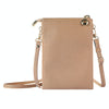 Litchi Texture Card Holder Mobile Phone Zipper Bag with Long Strap(Gold)