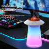 HX126 Sound Pickup RGB Light Volcano Humidifier Simulated Flame Aromatherapy Machine, Color: Black