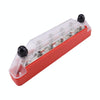 Pair 6 Way 48V 150A M6 Power Distribution Block Terminal Studs(Black + Red)