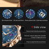 OLEVS 2893 Men Multifunctional Business Quartz Watch(Brown + Blue)