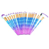 20 in 1 Diamond Handle Eye Brush Multi-functional Makeup Brush, Pink+Blue Handle and Purple Brush