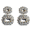 Female Earrings Exaggerated Alloy Geometric Glass Diamond Earrings(White)