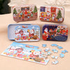 4 PCS Christmas Wooden DIY Gift Children Handmade Santa Claus Puzzle Toy(Snow)