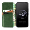 For ASUS ROG Phone 7 Cubic Grid Pressed Magnetic Leather Phone Case(Green)