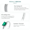 BSR461-6 S925 Sterling Silver White Gold Plated Light Luxury Green Diamond Ring Hand Decoration