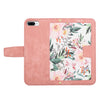 For iPhone 8 Plus / 7 Plus Floral Pattern Leather Phone Case with Lanyard(Pink)