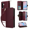 For Samsung Galaxy A56 Nine-card Slots Zipper Wallet Bag Leather Phone Case(Wine Red)