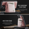 For iPhone 15 AutSpace A12 MagSafe Magnetic RFID Card Bag Phone Case(Rose Gold)